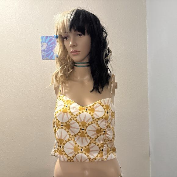 Revolve House of Harlow 1960 crop top yellow Size Large Excellent Condition - Picture 1 of 6